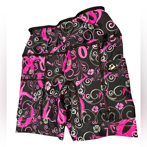 Sparkle Skirts Pink/Black Multi Floral Running Arhletic Shorts Size XS - Picture 2 of 10